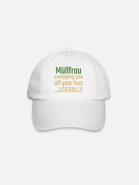 Müllfrau Sweeping you - Baseballkappe - Weiß/Weiß