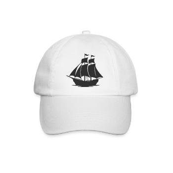 Mysteriöse Silhouette eines Segelschiffs - Baseballkappe - Weiß/Weiß - Vorne