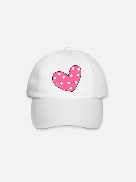 Herz-Muster - Baseballkappe - Weiß/Weiß