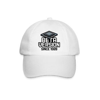 Futuristischer Computerchip Analogdruck - Baseballkappe - Weiß/Weiß - Vorne