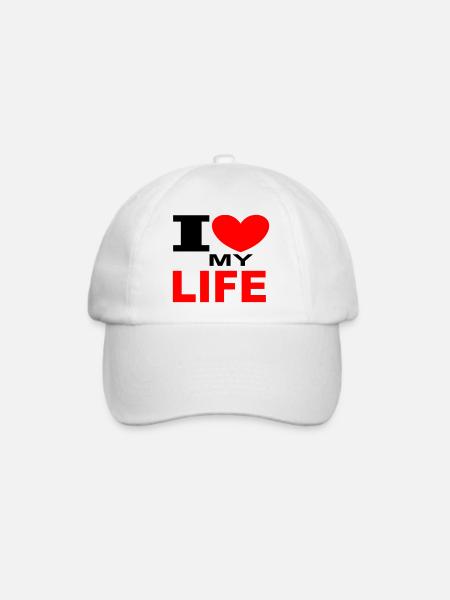 ich liebe mein Leben - Baseballkappe - Weiß/Weiß