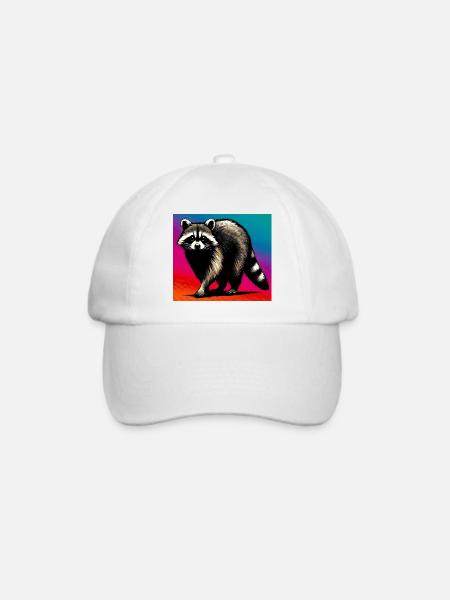 Waschbär - Baseballkappe - Weiß/Weiß