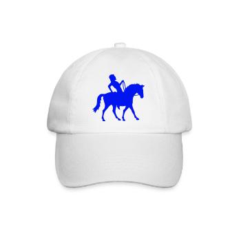 Pferd Mann Schnell Reiten Silhouette Reiter Junge - Baseballkappe - Weiß/Weiß - Vorne