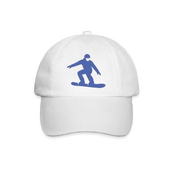 Snowboarder Silhouette Winterurlaub Wintersport - Baseballkappe - Weiß/Weiß - Vorne