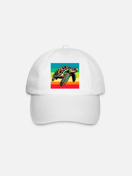 Schildkröte - Baseballkappe - Weiß/Weiß