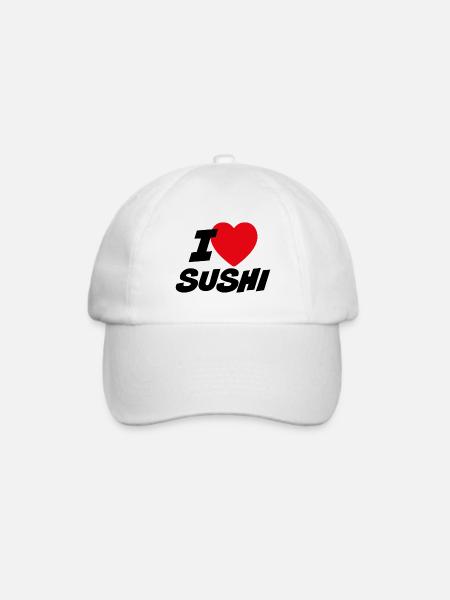 Ich liebe Sushi - Baseballkappe - Weiß/Weiß