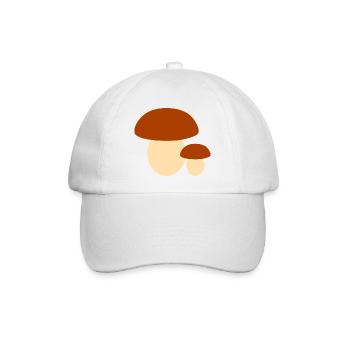 Minimalistische Pilz-Illustration - Baseballkappe - Weiß/Weiß - Vorne