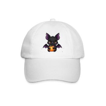 Süßer Vampir-Kürbis Drache - Baseballkappe - Weiß/Weiß - Vorne