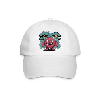 Heftige Sturmmonster-Illustration - Baseballkappe - Weiß/Weiß - Vorne