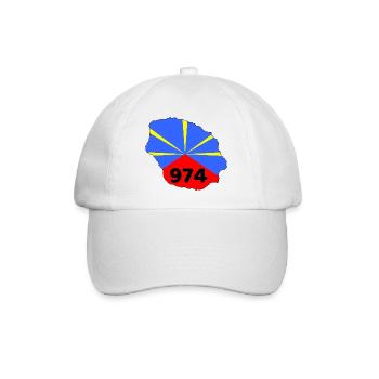La Réunion 974 - Baseballkappe - Weiß/Weiß - Vorne