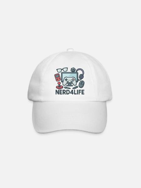 Gaming und Nerd Lifestyle Design - Baseballkappe - Weiß/Weiß