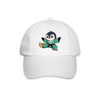 Süßer Pinguin Karate Comic Kinder Kampfkunst - Baseballkappe - Weiß/Weiß - Vorne