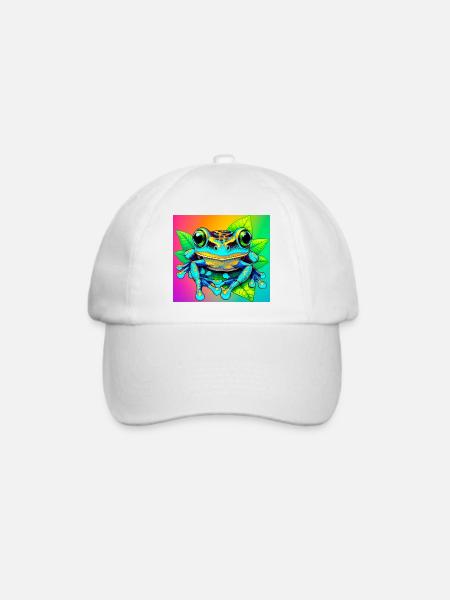Frosch - Baseballkappe - Weiß/Weiß