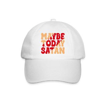 Vielleicht heute Satan - Baseballkappe - Weiß/Weiß - Vorne