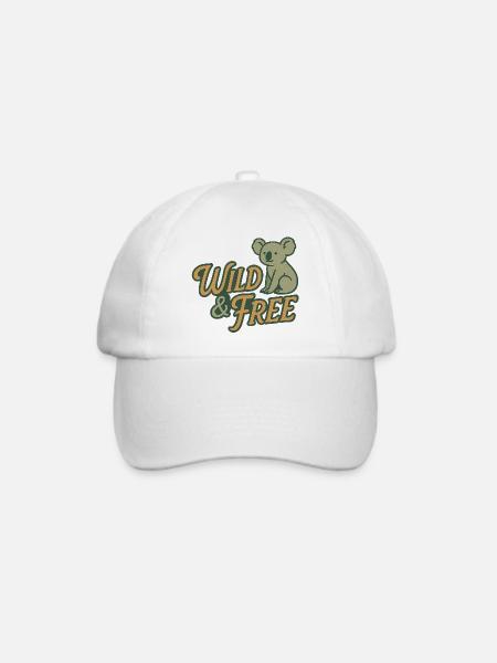 Wild & Free – Koala & Känguru - Baseballkappe - Weiß/Weiß