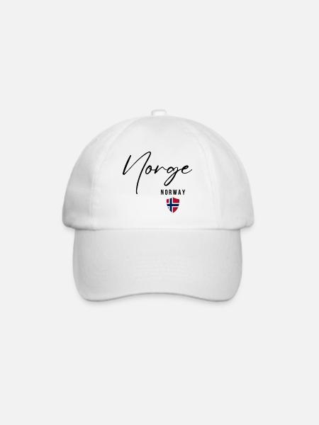 Elegantes Design Norwegen, ich liebe Norwegen - Baseballkappe - Weiß/Weiß