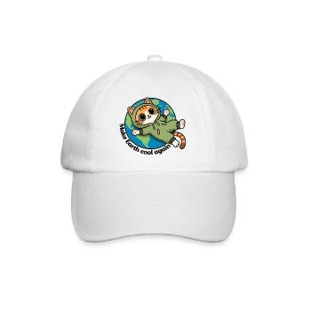 Rette den Planeten Erde, mach die Erde wieder cool - Baseballkappe - Weiß/Weiß - Vorne