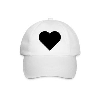 Herz - Baseballkappe - Weiß/Weiß - Vorne