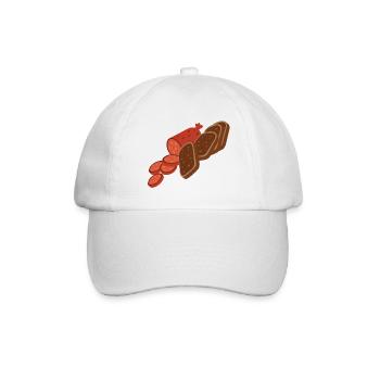 Salami Brot Cartoon - Baseballkappe - Weiß/Weiß - Vorne