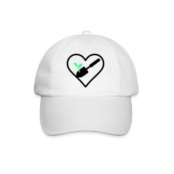 Gardening Heart – Grüne Leidenschaft - Baseballkappe - Weiß/Weiß - Vorne