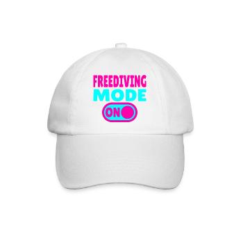 Freediving Mode ON - Taucher - Baseballkappe - Weiß/Weiß - Vorne