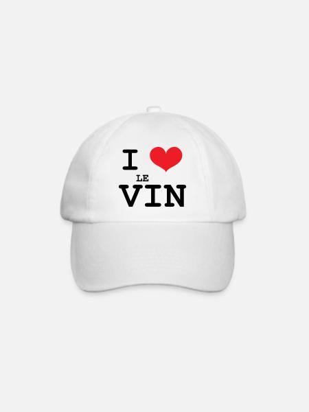 Ich liebe Wein / Alkohol - Baseballkappe - Weiß/Weiß