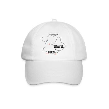 Geboren zum Reisen - Baseballkappe - Weiß/Weiß - Vorne