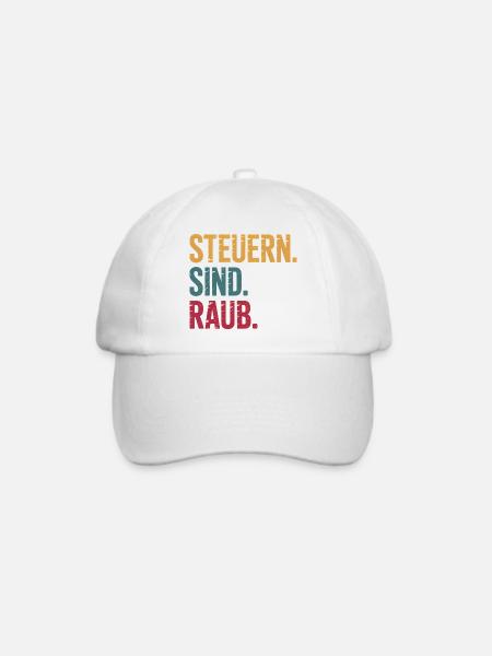 Steuern sind Raub - Funny Steuer Meme - Baseballkappe - Weiß/Weiß