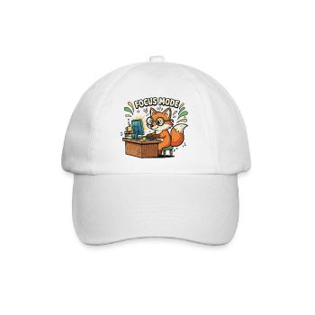 Fokusmodus Fuchs am Computer - Baseballkappe - Weiß/Weiß - Vorne
