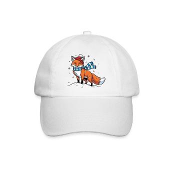 Winterfuchs mit Schal - Baseballkappe - Weiß/Weiß - Vorne