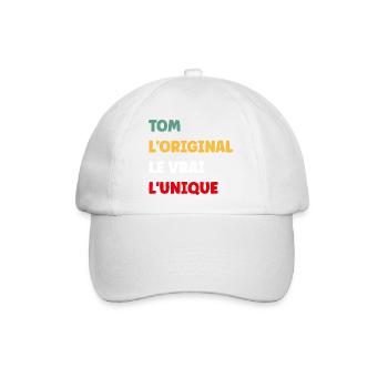 Tom - Baseballkappe - Weiß/Weiß - Vorne