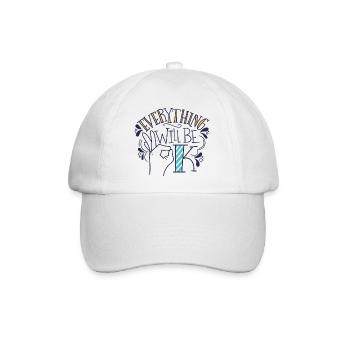 Alles wird gut – Motivierendes Statement-Design - Baseballkappe - Weiß/Weiß - Vorne