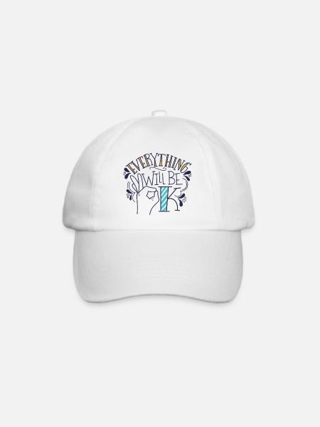 Alles wird gut – Motivierendes Statement-Design - Baseballkappe - Weiß/Weiß