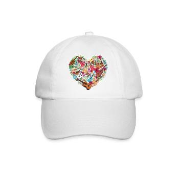 Hawaiian Ukulele Uke Heart - Baseballkappe - Weiß/Weiß - Vorne