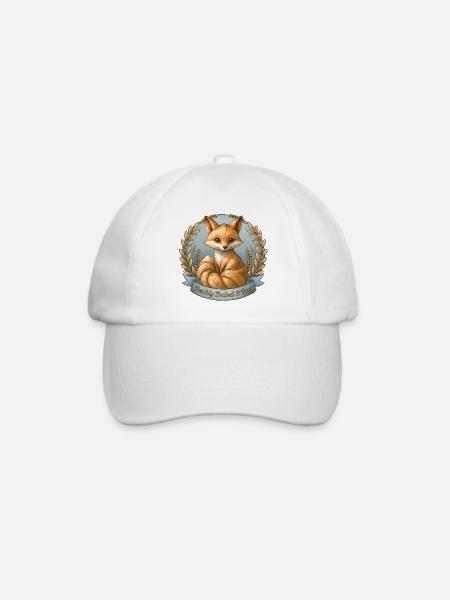 Freshly Baked & Foxy – Fuchs Illustration - Baseballkappe - Weiß/Weiß
