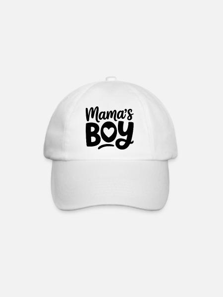 Mama's Boy mit Herz in den Buchstaben - Baseballkappe - Weiß/Weiß