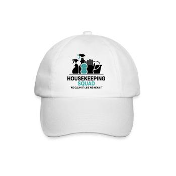 Lustiges Putzen Design - Baseballkappe - Weiß/Weiß - Vorne