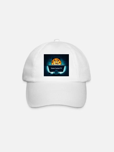 Schüchterne Kekse am Computer - Baseballkappe - Weiß/Weiß