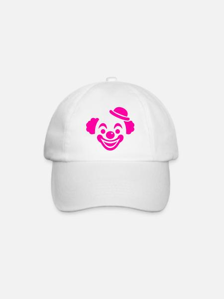 Pink Clown Motiv - Baseballkappe - Weiß/Weiß