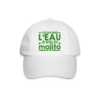 Mojito Humor-Phrase Mojito-Cocktail - Baseballkappe - Weiß/Weiß - Vorne