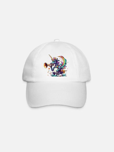 Farbexplosion Einhorn-Trompeter - Baseballkappe - Weiß/Weiß