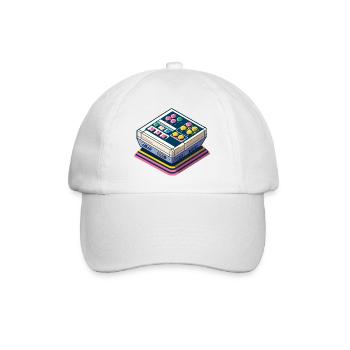 Retro Spielkonsole Pixelkunst - Baseballkappe - Weiß/Weiß - Vorne