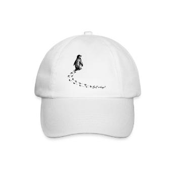 Pinguin But why Antarktis Berg Meme Backprint - Baseballkappe - Weiß/Weiß - Vorne