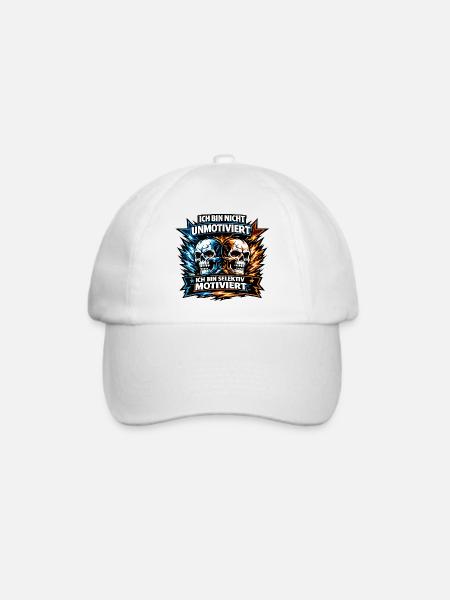 Nicht unmotiviert - selektiv motiviert mit Skulls - Baseballkappe - Weiß/Weiß