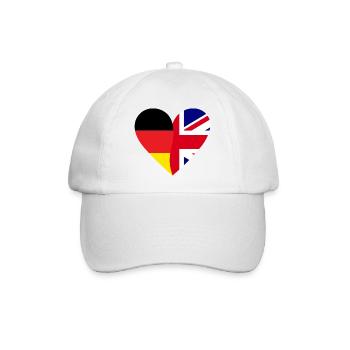Germany Great Britain Heart - Baseballkappe - Weiß/Weiß - Vorne