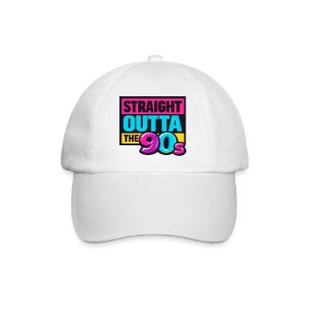 Straight Outta The 90s Neon - Baseballkappe - Weiß/Weiß - Vorne