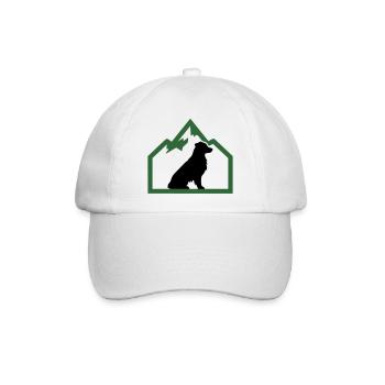 Hund Berge Outdoor Wappen - Baseballkappe - Weiß/Weiß - Vorne