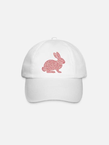 Hase - Baseballkappe - Weiß/Weiß