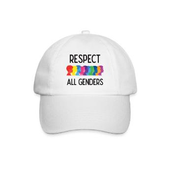 LGBT-Pride-Monat – Respektiert alle Geschlechter - Baseballkappe - Weiß/Weiß - Vorne