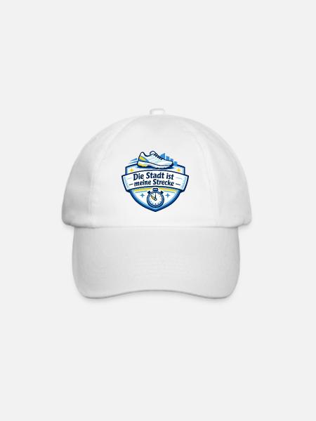 Stadtlauf Sticker Meine Strecke - Baseballkappe - Weiß/Weiß